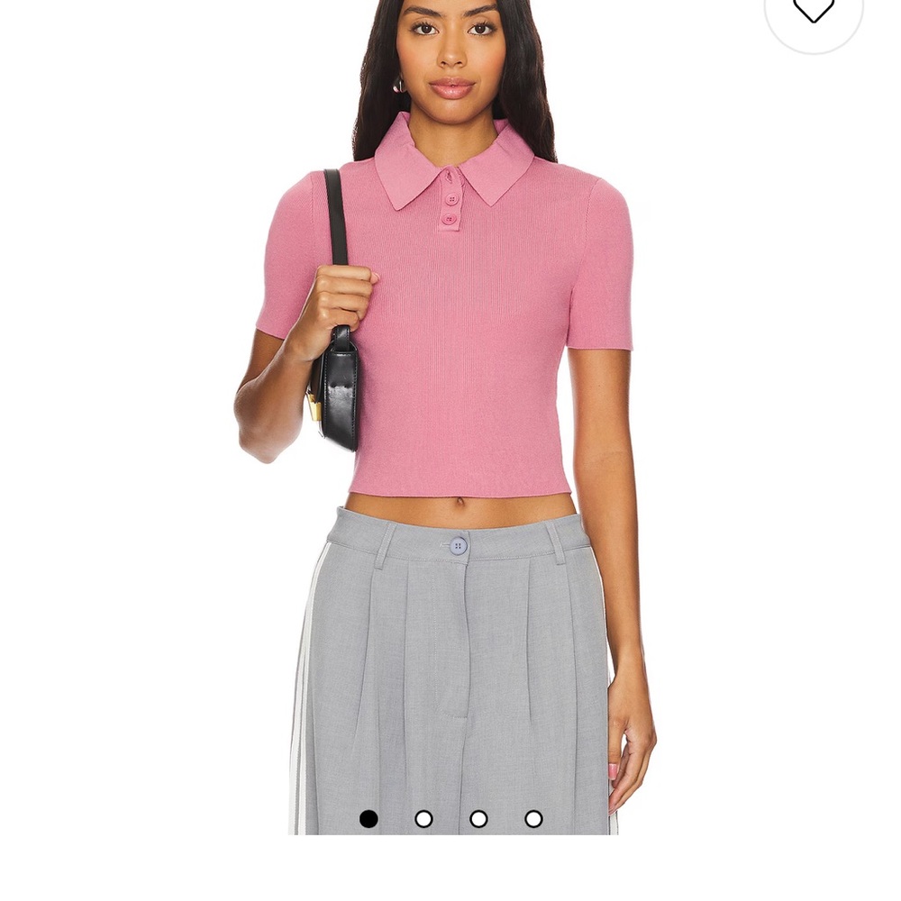 Lovers + Friends Pink Button Down Knit Top